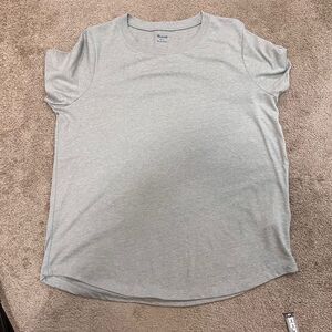 Madwell Light Gray Crew Neck T-Shirt Casual Basic Cotton Blend Tee